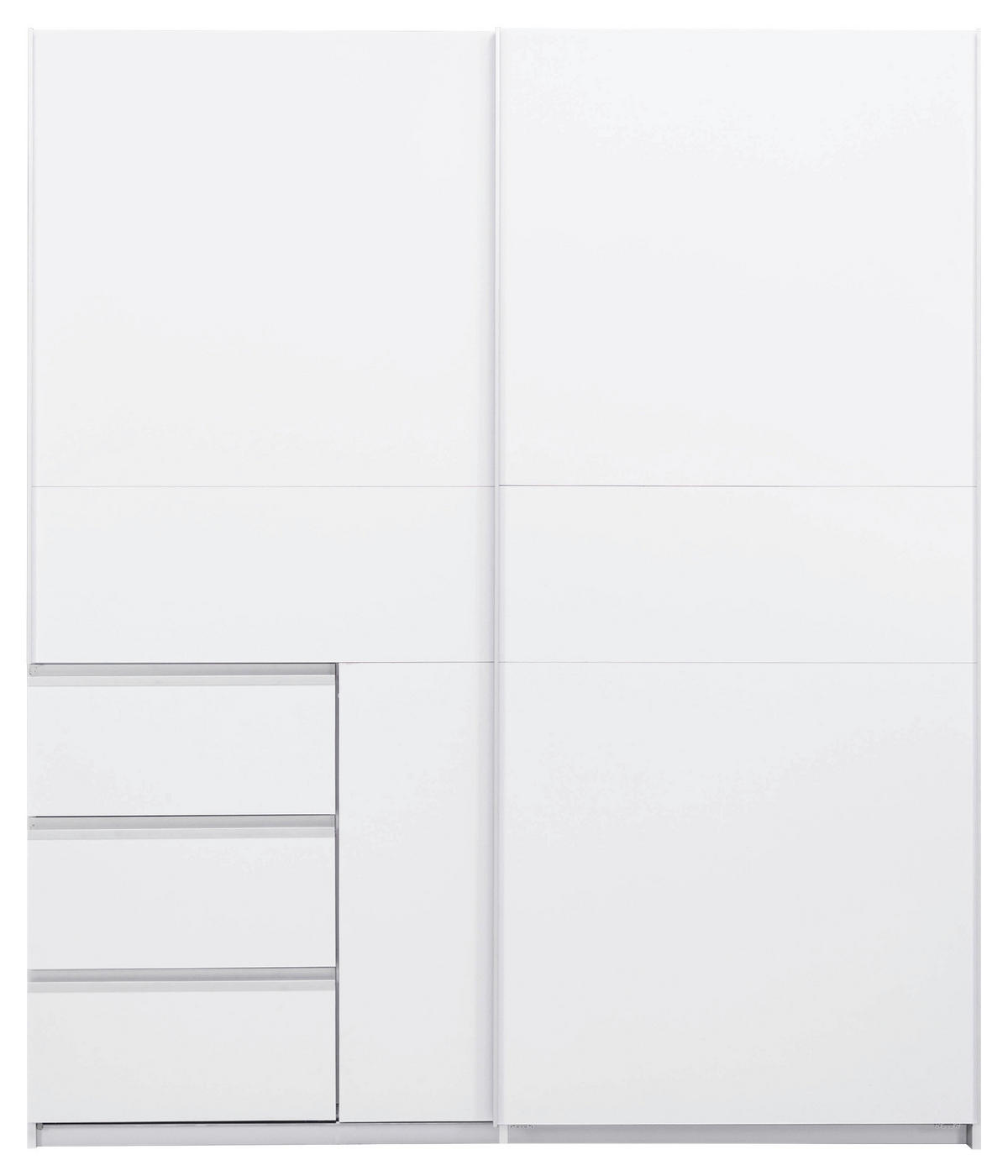 SCHIEBETÜRENSCHRANK 175/205/61,5 cm 2-türig Weiß  - Weiß, MODERN, Holzwerkstoff/Metall (175/205/61,5cm) - MID.YOU