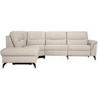 ECKSOFA in Echtleder Hellgrau  249/280 cm  - Anthrazit/Hellgrau, Design, Leder/Metall (249/280cm) - Himolla Komfortklass