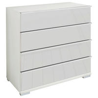 KOMMODE 75/82/42 cm  in Weiss  - Chromfarben/Weiss, Basics, Glas/Holzwerkstoff (75/82/42cm) - Venda