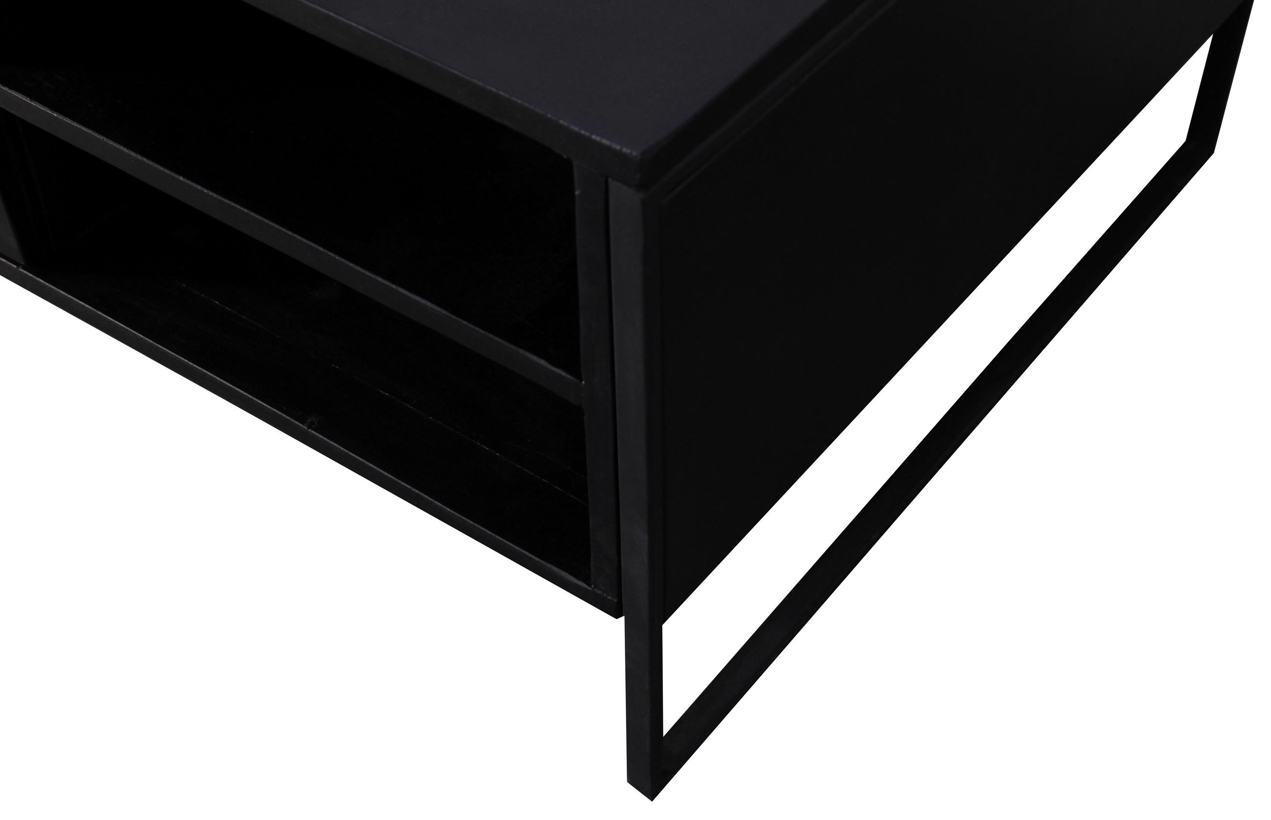 COUCHTISCH Akazie Hartholz 118/70/45 cm rechteckig Schwarz  - Schwarz/Akaziefarben, Trend, Holz/Metall (118/70/45cm) - Ambia Home