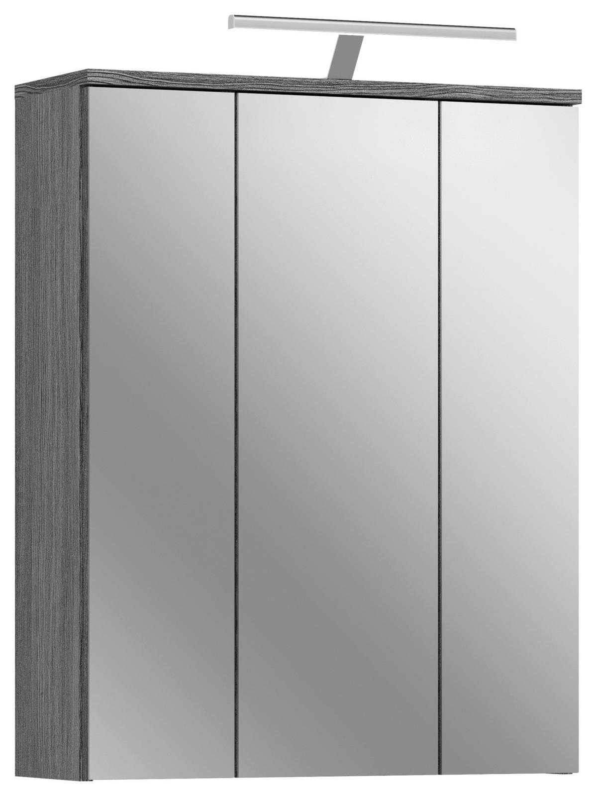 OMARA Z OGLEDALOM 60/77/21 cm  - srebrne barve, Moderno, steklo/leseni material (60/77/21cm) - MID.YOU