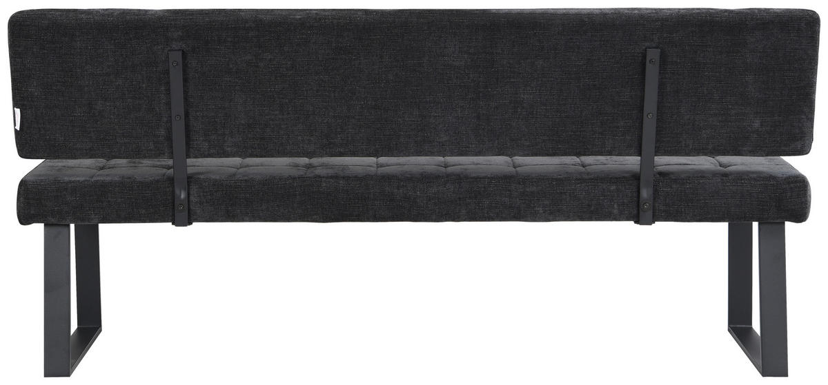 SITZBANK in Metall, Textil Dunkelgrau  - Dunkelgrau/Schwarz, MODERN, Textil/Metall (180/85/56cm) - Livetastic