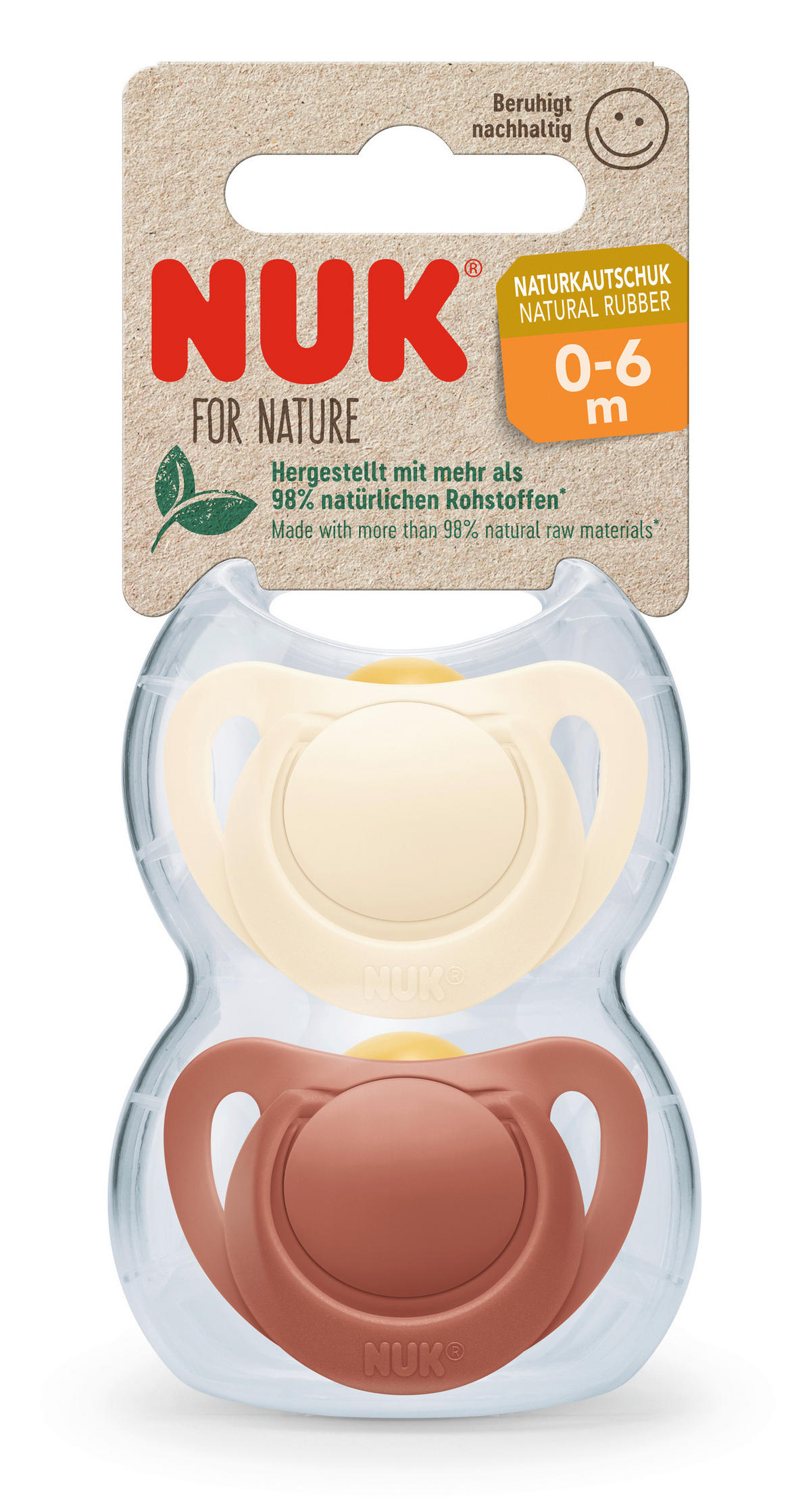 SCHNULLER 0 Monat(e)  - Terracotta/Creme, Basics, Kunststoff (5,3/6/13,5cm) - NUK
