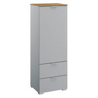 KOMMODE 40/119/42 cm  in Grau, Eichefarben  - Eichefarben/Alufarben, Trend, Holzwerkstoff/Kunststoff (40/119/42cm) - Stylife