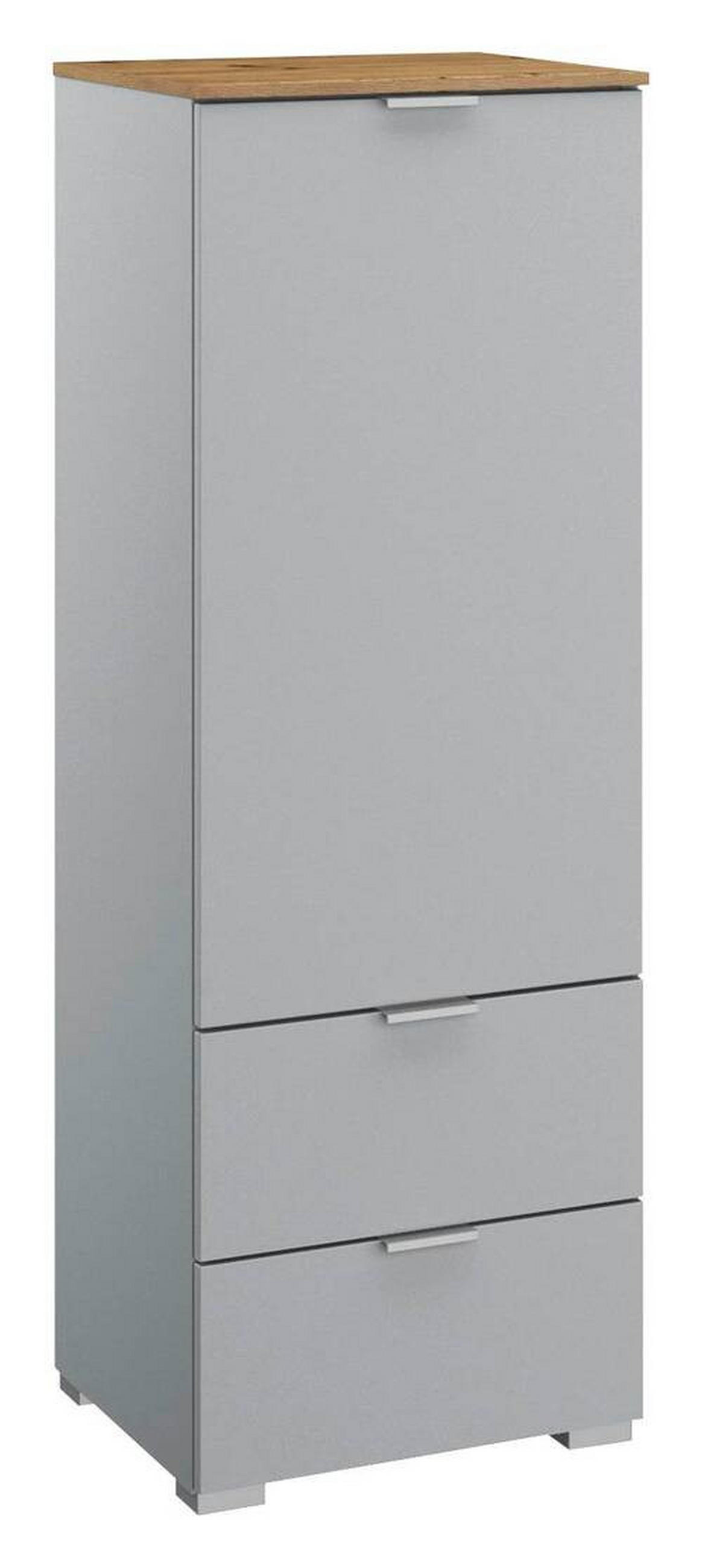 KOMMODE 40/119/42 cm  in Grau, Eichefarben  - Eichefarben/Alufarben, Trend, Holzwerkstoff/Kunststoff (40/119/42cm) - Stylife