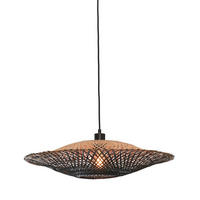 HÄNGELEUCHTE GOOD&MOJO  60/60/15 cm   - Schwarz/Naturfarben, Trend (60/60/15cm) - Good & Mojo