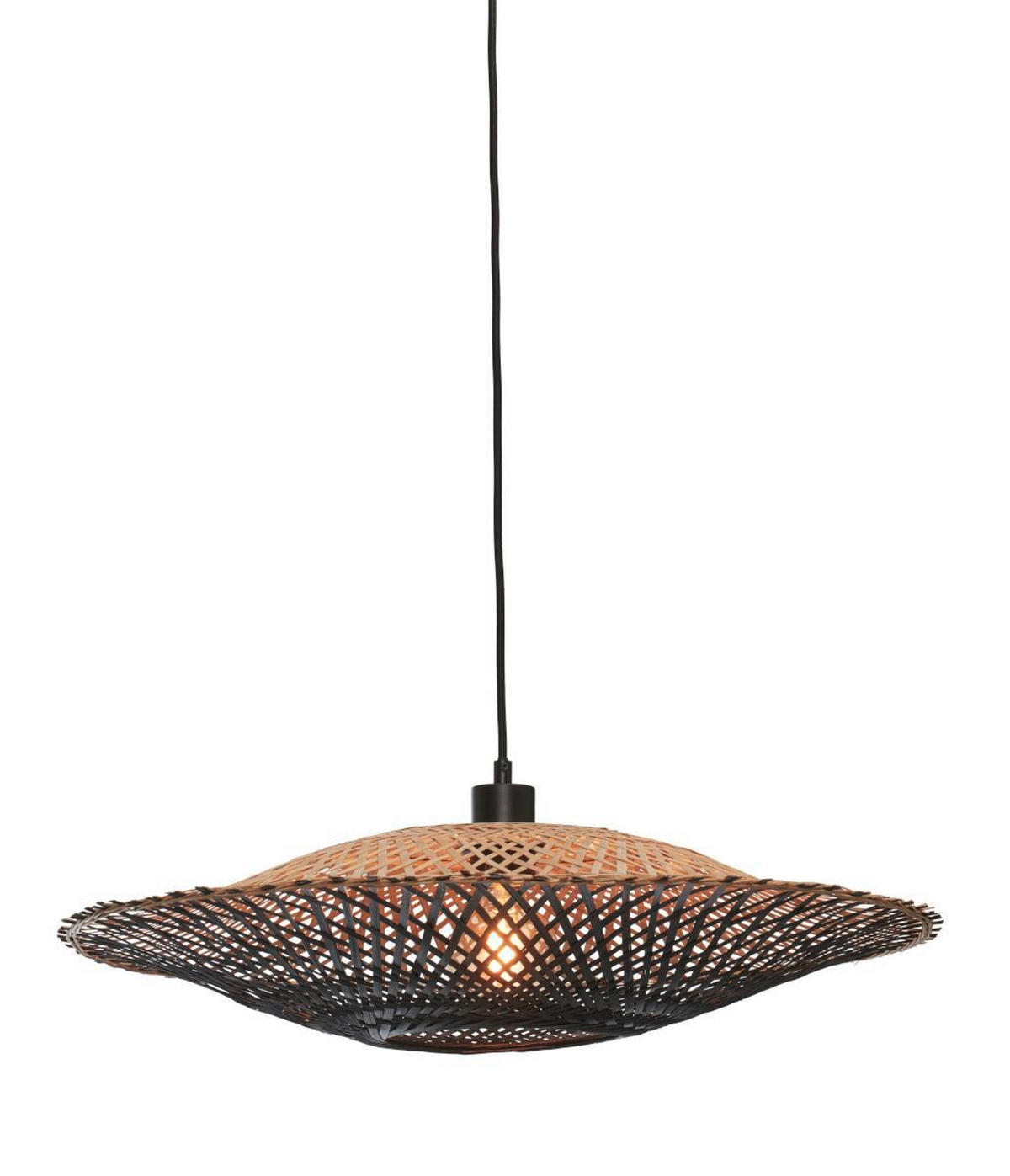 HÄNGELEUCHTE GOOD&MOJO  60/60/15 cm   - Schwarz/Naturfarben, Trend (60/60/15cm) - Good & Mojo