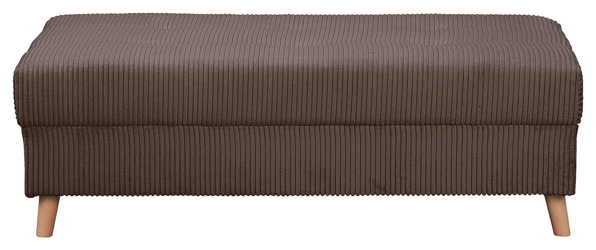 ECKSOFA inkl. Hocker Ariella Braun Cord  - Naturfarben/Braun, Design, Holz/Textil (231/161cm) - Livetastic