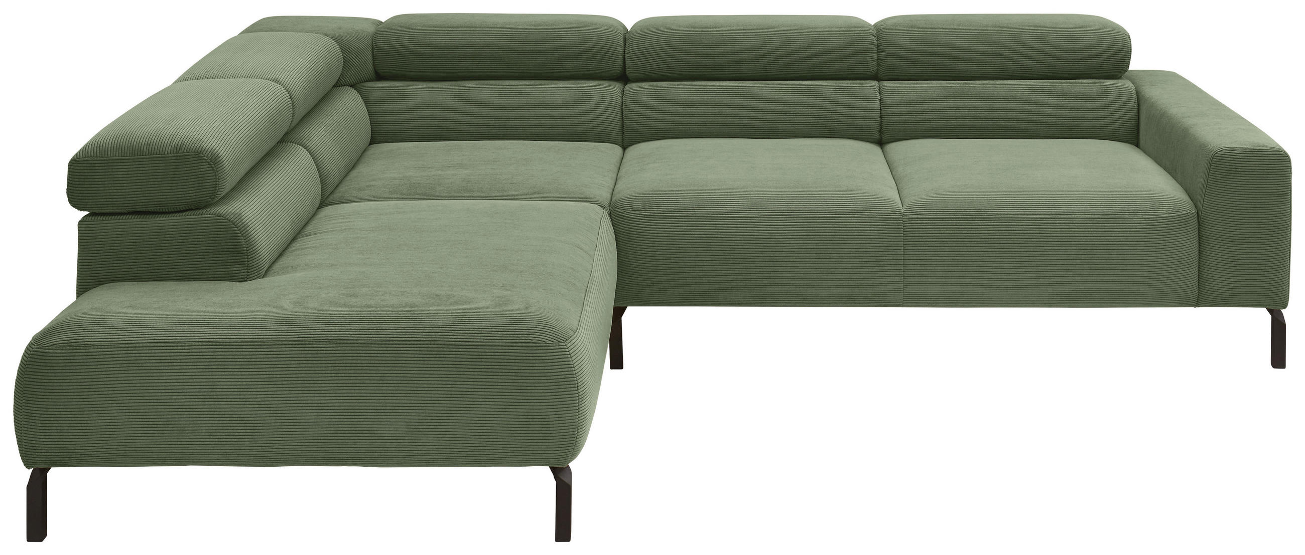 Freisteller von Pure Home Lifestyle ECKSOFA inkl. Funktion Olivgrün Feincord.