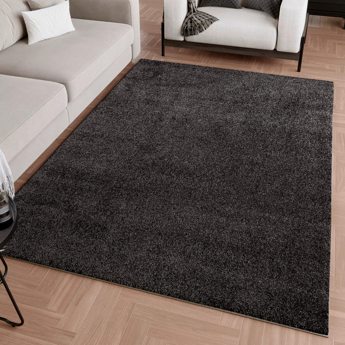 WEBTEPPICH 160/230 cm Wogh Anthrazit  - Anthrazit, MODERN, Textil (160/230cm) - WECON HOME