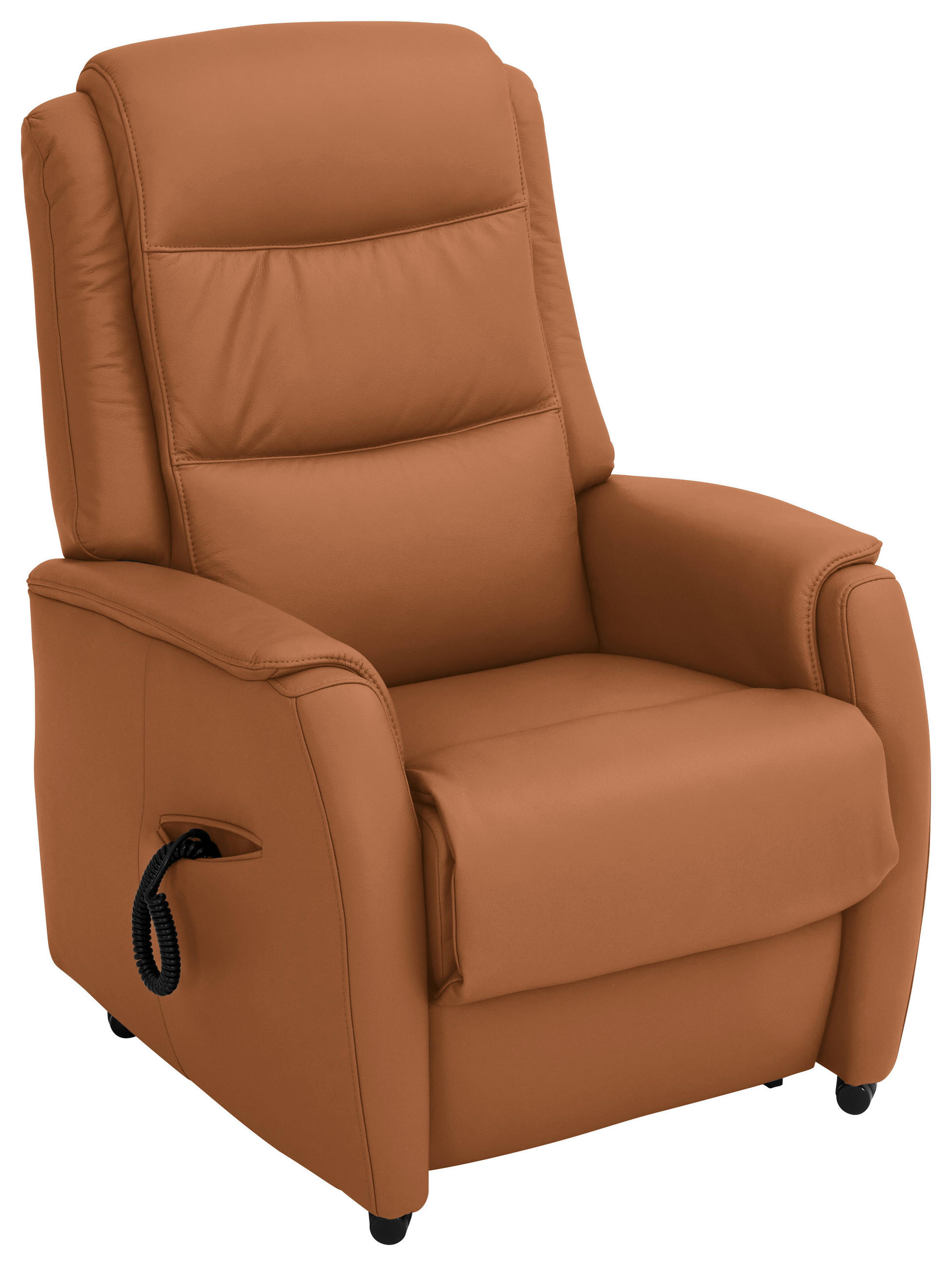FERNSEHSESSEL in Hellbraun  - Hellbraun/Schwarz, KONVENTIONELL, Leder/Kunststoff (72/109/82cm) - Valdera