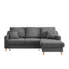ECKSOFA in Cord Grau  - Naturfarben/Grau, Design, Holz/Textil (228/150cm) - P & B