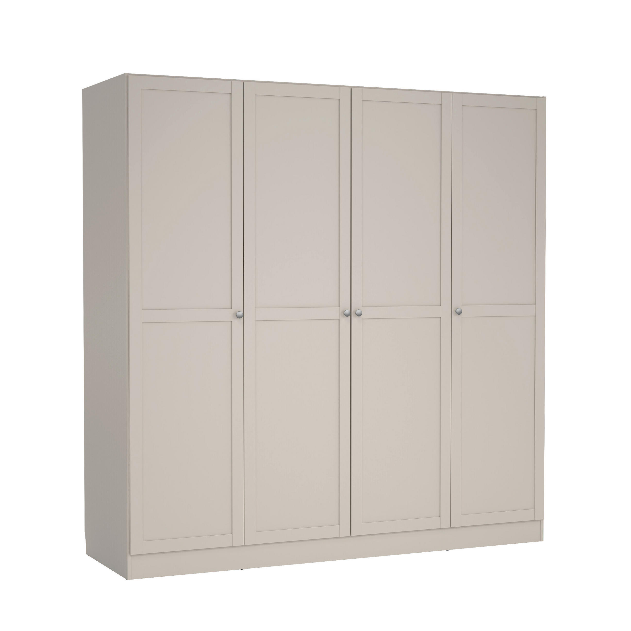 DREHTÜRENSCHRANK  in Kaschmir, 4-türig  - Kaschmir/Silberfarben, MODERN, Holz/Metall (195,5/200/61,7cm) - MID.YOU