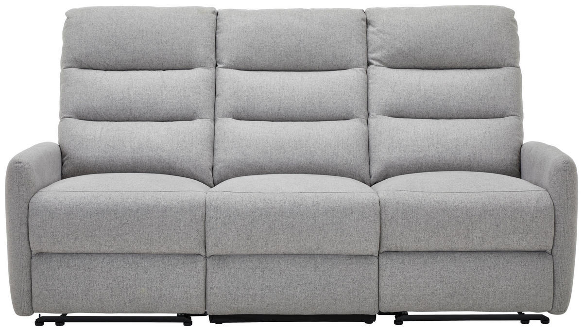3-SITZER-SOFA Webstoff Hellgrau  - Hellgrau/Schwarz, Design, Kunststoff/Textil (192/105/94cm) - Carryhome