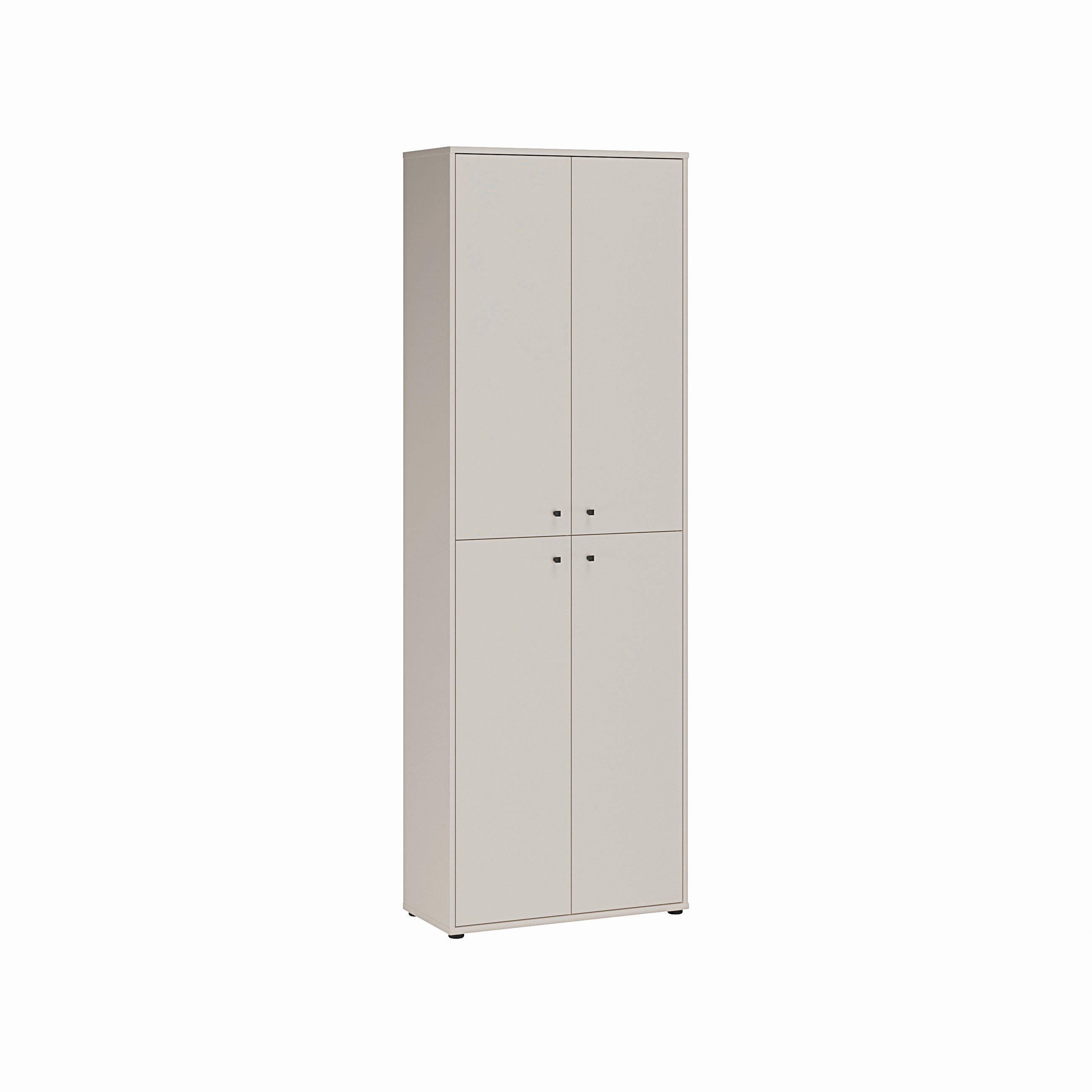 DREHTÜRENSCHRANK 73,7/216,7/34,8 cm,  in Sandfarben, 4 Tür(en)  - Sandfarben/Schwarz, Design, Holzwerkstoff/Kunststoff (73,7/216,7/34,8cm)