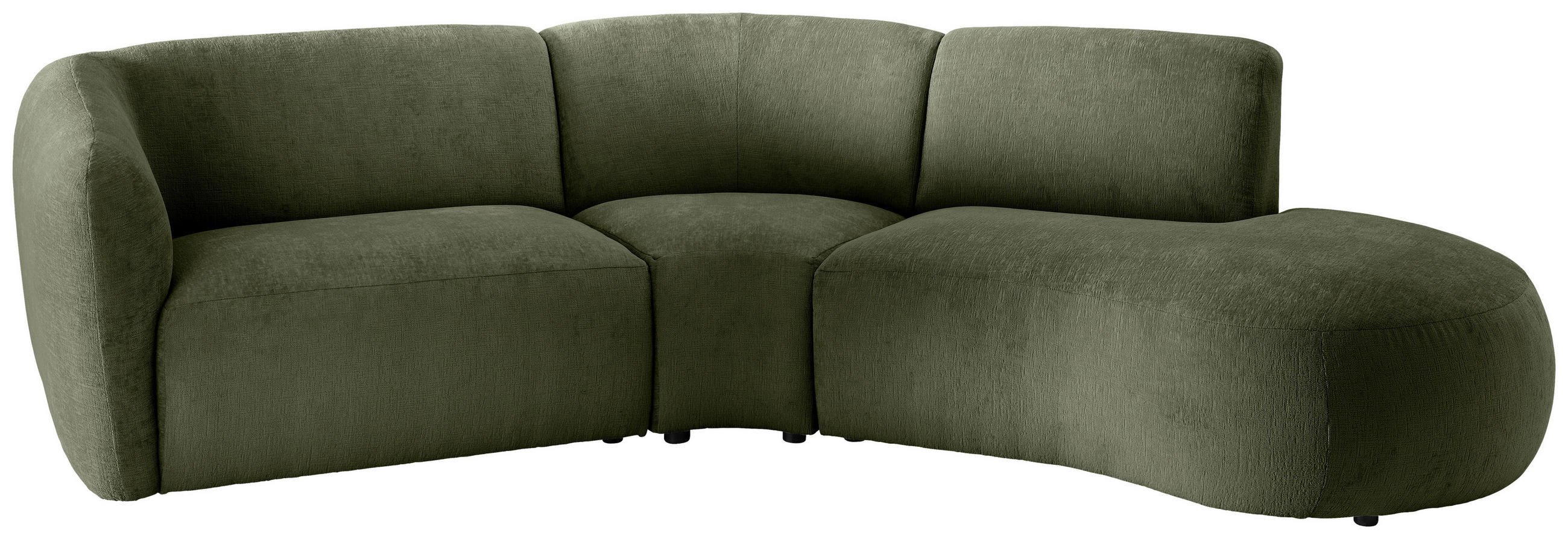ECKSOFA in Mikrofaser Grün - Schwarz/Grün, Modern, Kunststoff/Textil (276/182cm) - Livetastic