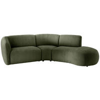 ECKSOFA in Mikrofaser Grün  - Schwarz/Grün, Modern, Kunststoff/Textil (276/182cm) - Livetastic