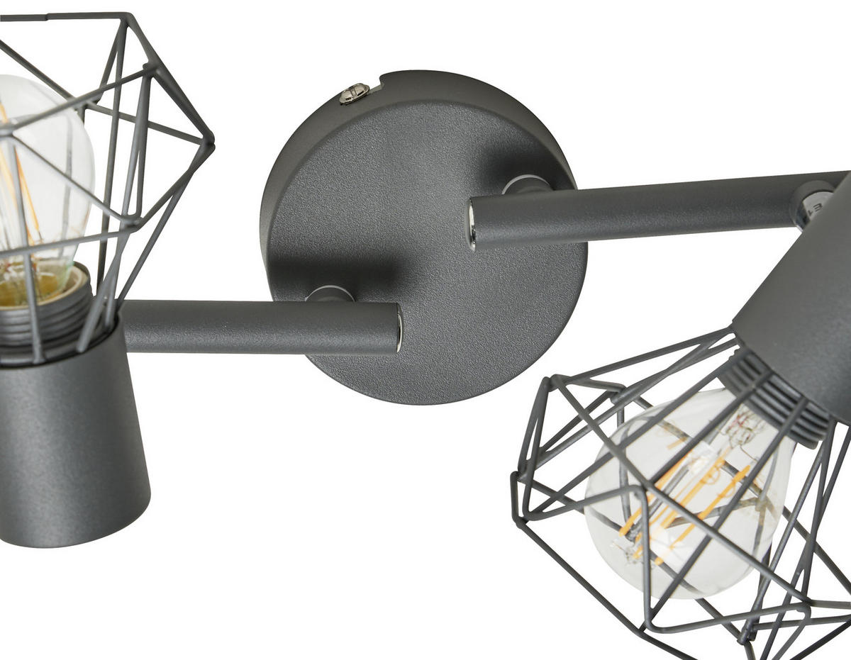 BODOVÉ SVÍTIDLO, 40 W/E14, 60/8/18 cm - šedá, Lifestyle, kov (60/8/18cm) - Marama