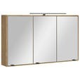 SPIEGELSCHRANK 120/70/20 cm  - Eichefarben/Schwarz, KONVENTIONELL, Glas/Holz (120/70/20cm) - Linea Natura
