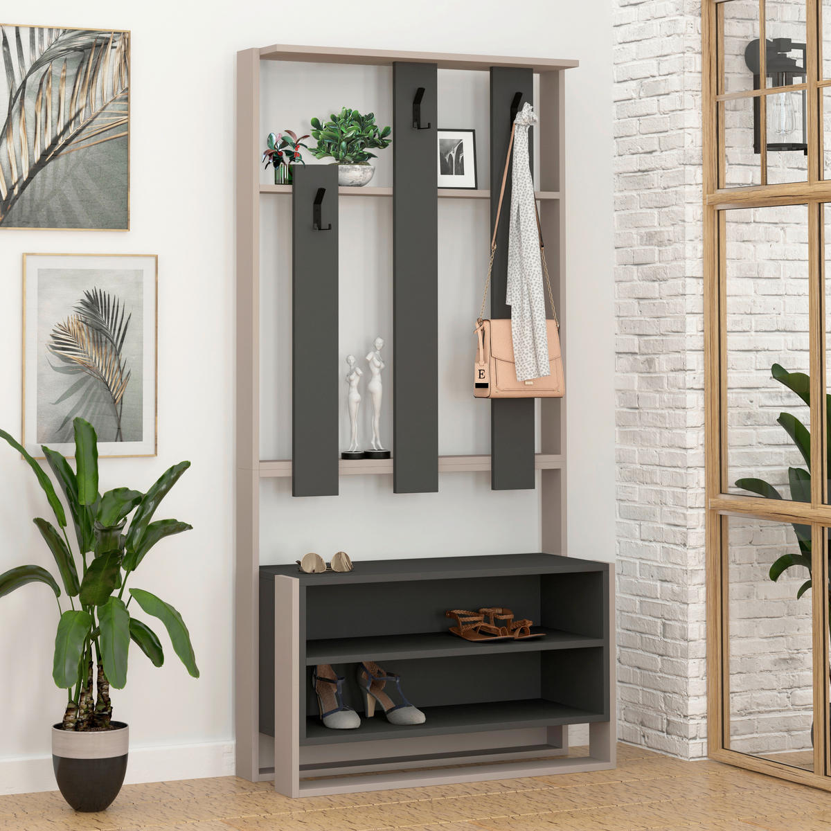 GARDEROBENSCHRANK  in 90/180/36 cm  - Anthrazit/Mokka, Design, Holzwerkstoff (90/180/36cm) - Livetastic