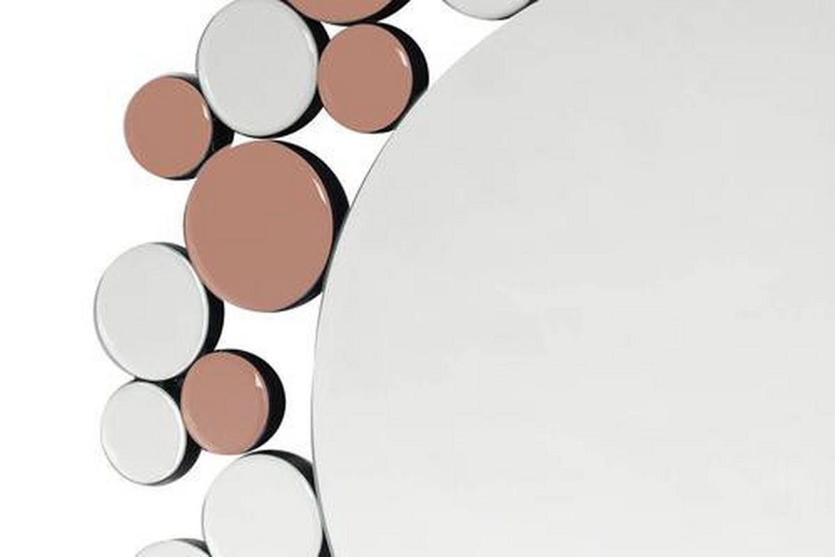 VÄGGSPEGEL 80/80/3 cm    - silver/rosa, Basics, metall/glas (80/80/3cm) - Kayoom