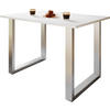 SCHREIBTISCH  in Silberfarben, Weiss  - Weiss/Silberfarben, Design, Holzwerkstoff/Metall (110/76/80cm) - MID.YOU