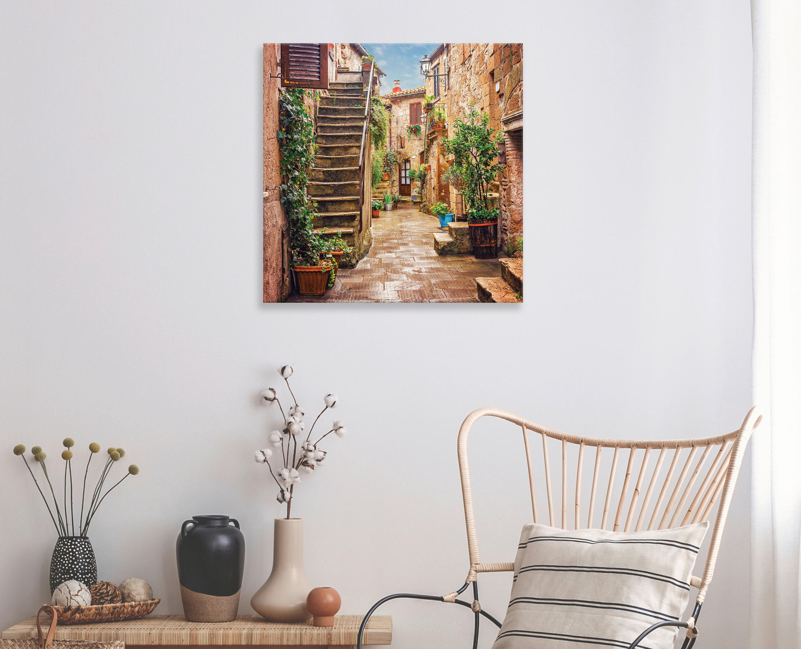 KEILRAHMENBILD Architektur  - Multicolor, Natur, Holz/Papier (55/55/3cm) - Euroart