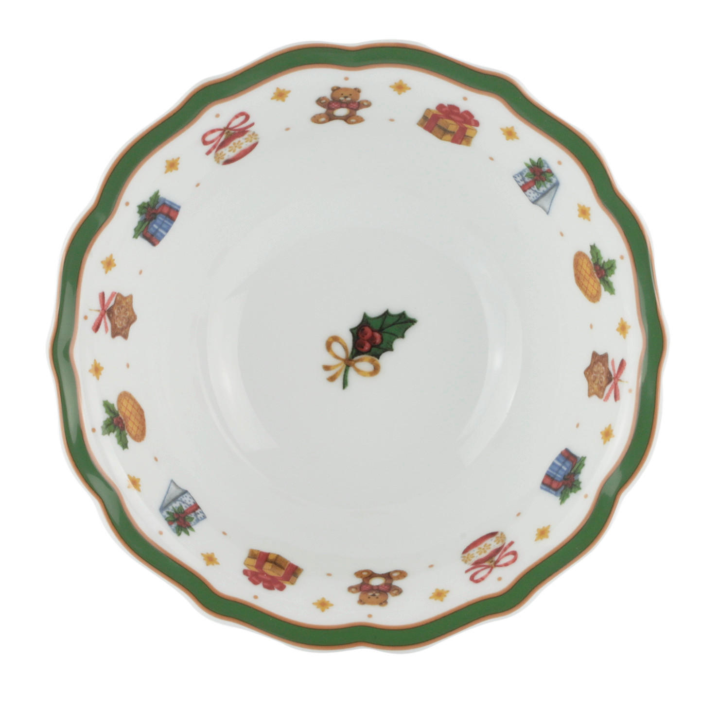 DESSERTSCHALE Vintage Christmas  - Weiß/Grün, KONVENTIONELL, Keramik (16,9/5,4cm) - X-Mas