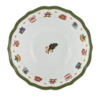DESSERTSCHALE Vintage Christmas  - Weiß/Grün, KONVENTIONELL, Keramik (16,9/5,4cm) - X-Mas