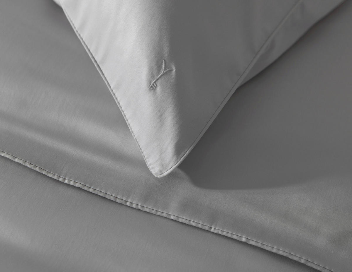 BETTWÄSCHE 2-teilig Suite-Dubai Makosatin 135/200 cm  - Hellgrau, Basics, Textil (135/200cm)