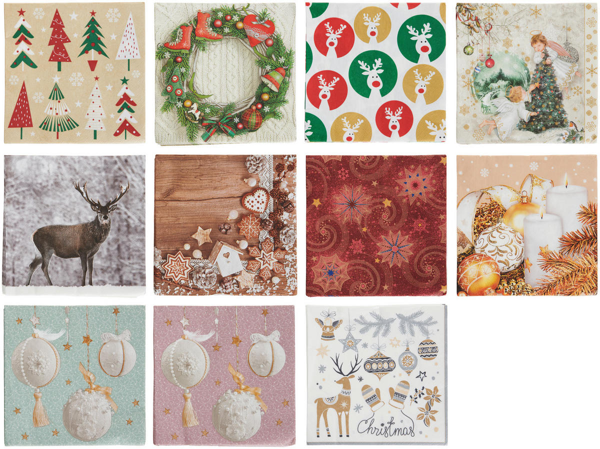 SADA UBROUSKŮ 30 ks - vícebarevná, Lifestyle, papír (40/40cm) - X-Mas