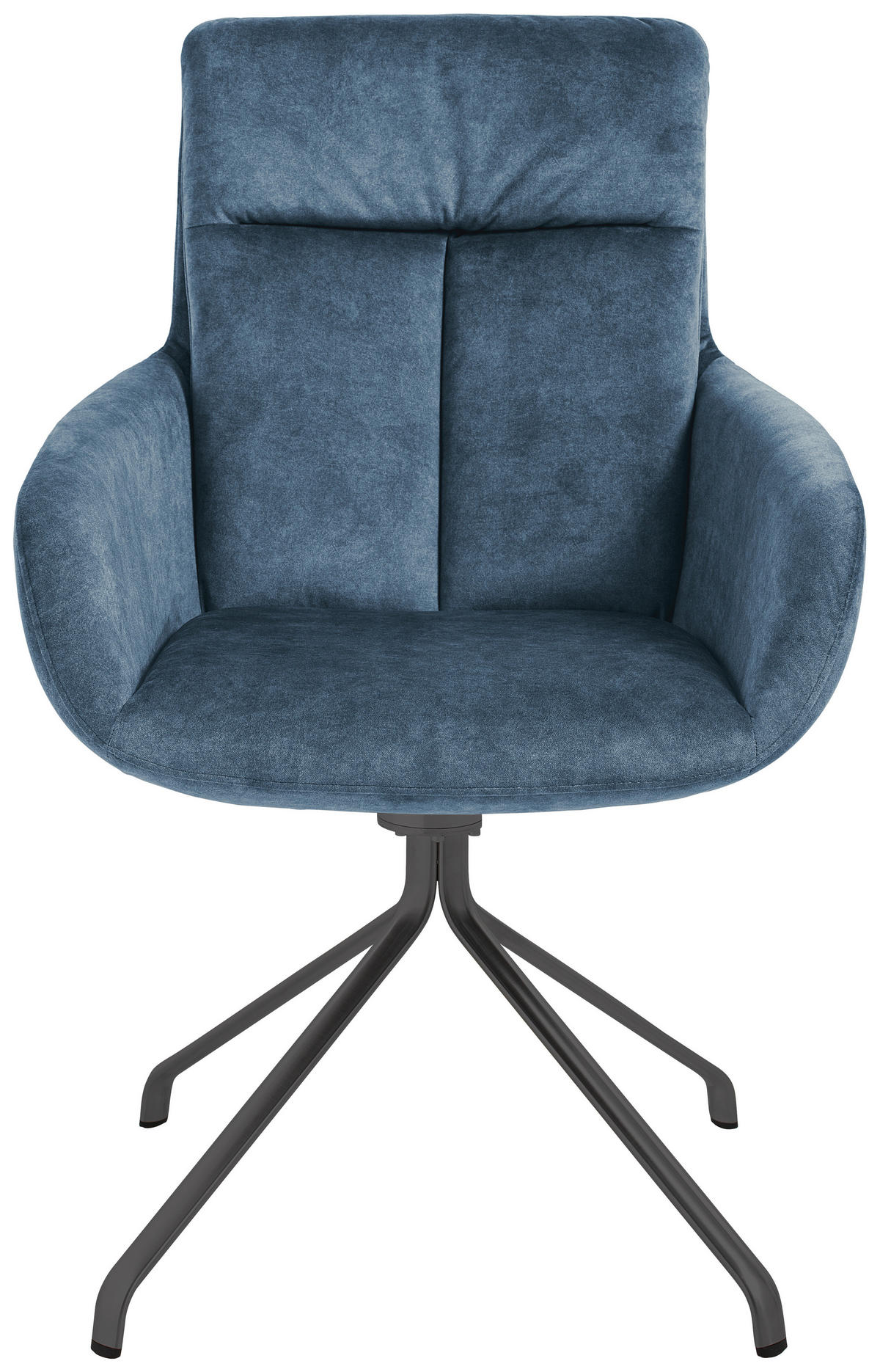 ARMLEHNSTUHL drehbar  in Stahl Velours  - Anthrazit/Petrol, Design, Textil/Metall (61/90/64cm) - Venjakob