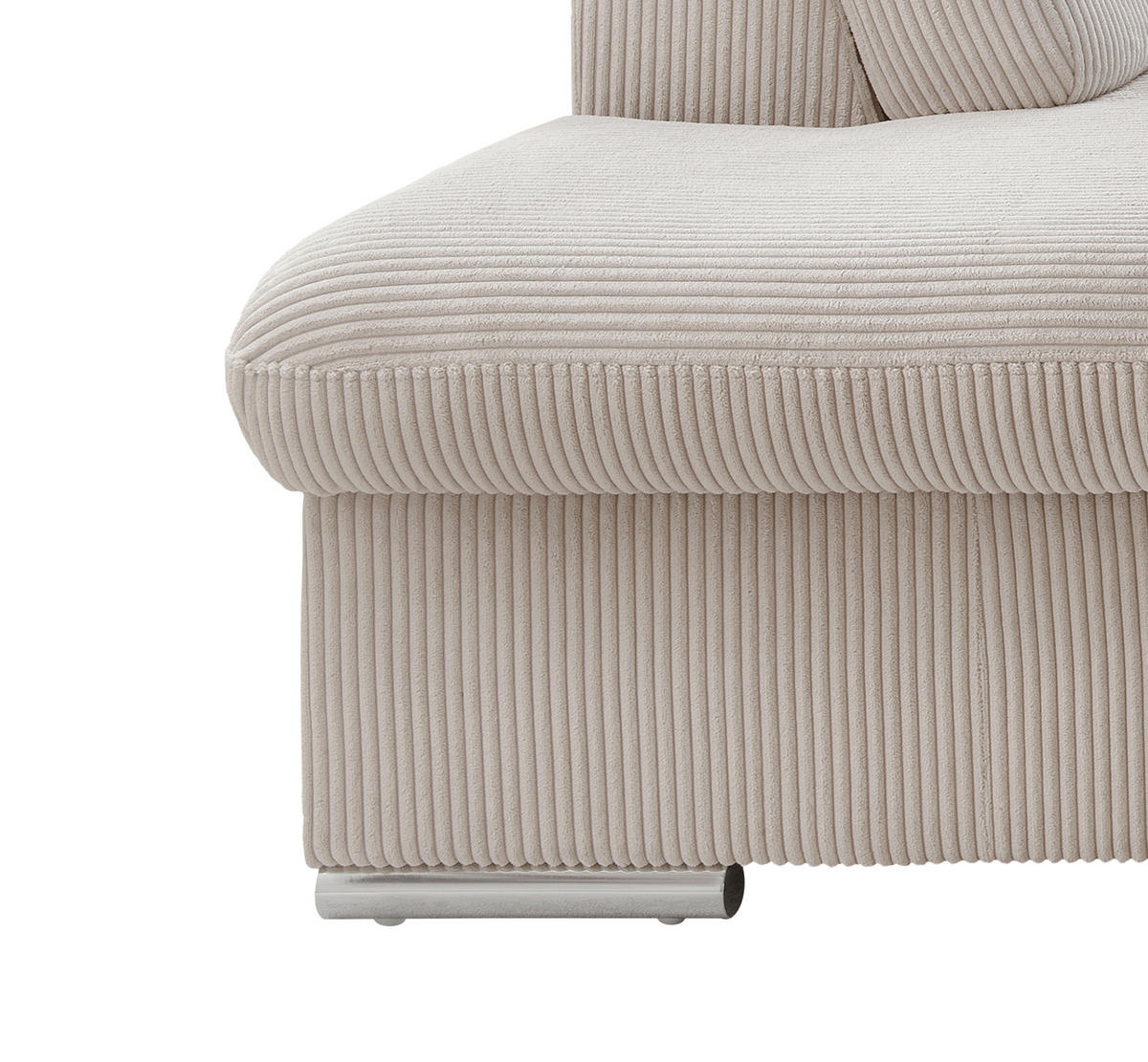 ECKSOFA in Cord Beige  - Chromfarben/Beige, Design, Textil/Metall (228/283cm) - Livetastic
