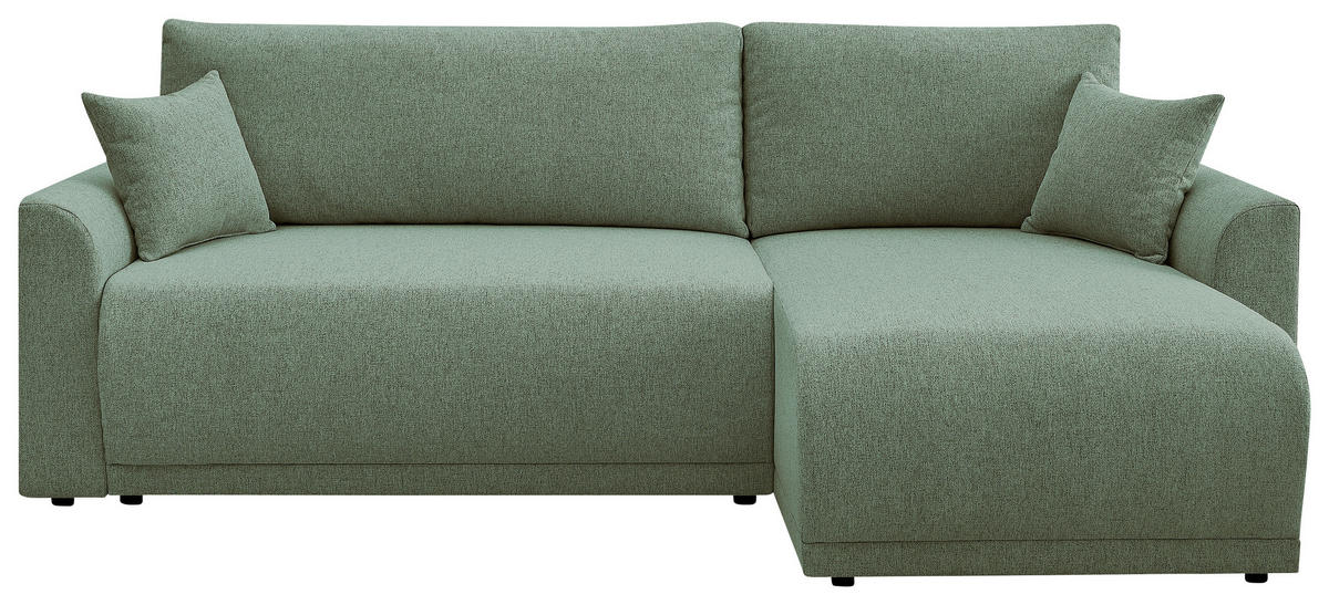ECKSOFA KIMMY Grün Flachgewebe Zierkissen, Rückenkissen, Bettkasten  - Schwarz/Grün, Design, Kunststoff/Textil (233/146cm) - P & B