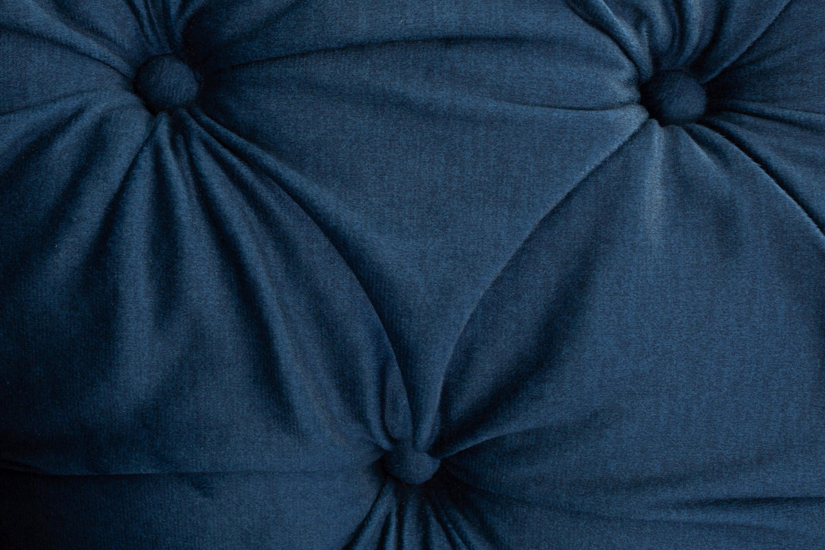 XXL-SESSEL in Velours Dunkelblau  - Schwarz/Dunkelblau, Design, Holz/Textil (180/94/103cm) - MID.YOU