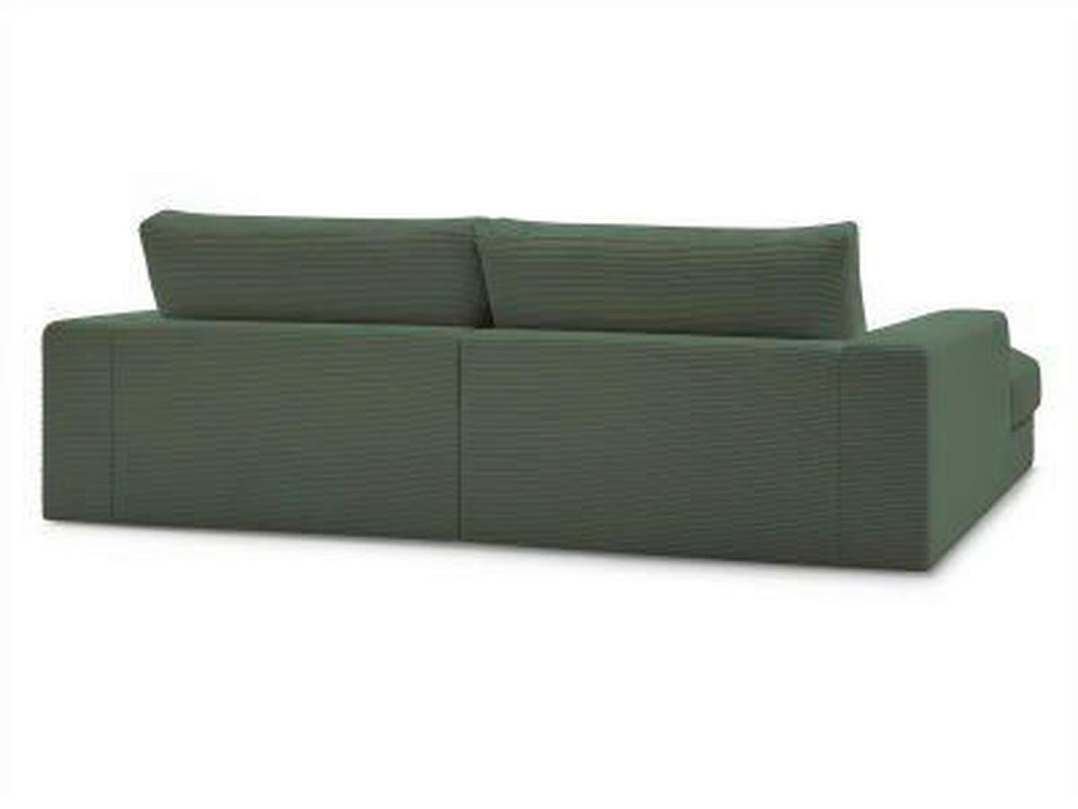 BIGSOFA LEONARD Cord Dunkelgrün  - Dunkelgrün/Schwarz, MODERN, Kunststoff/Textil (234/77/159cm)