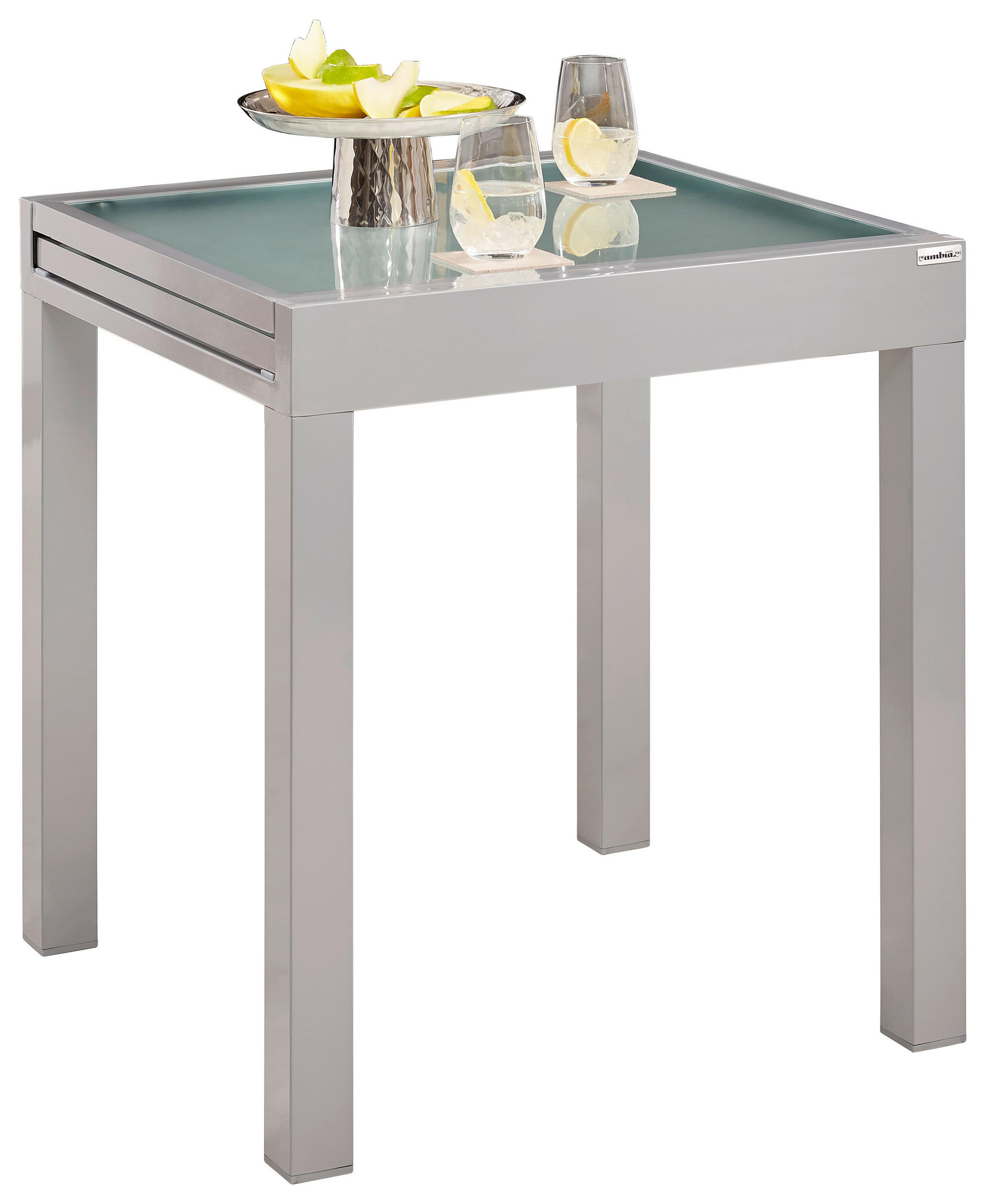 GARTENTISCH 70-140/70/75 cm Metall, Glas rechteckig  - Silberfarben, Basics, Glas/Metall (70-140/70/75cm) - Ambia Garden