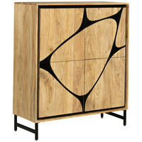 KOMMODE  in 100/115/40 cm  - Schwarz/Akaziefarben, Design, Holz/Metall (100/115/40cm) - Ambia Home