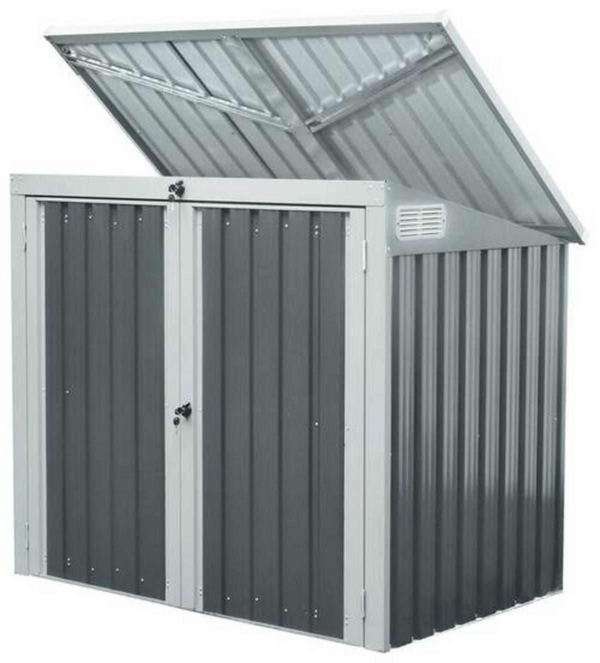 BOX NA SMETNÉ NÁDOBY   - antracitová, Basics, kov (158/134/101cm)