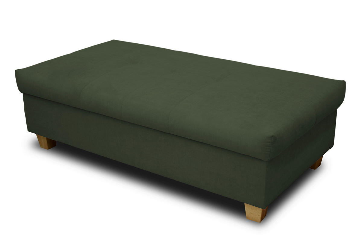 HOCKER Mikrofaser Grün  - Grün, KONVENTIONELL, Holz/Textil (140/42/80cm) - MID.YOU