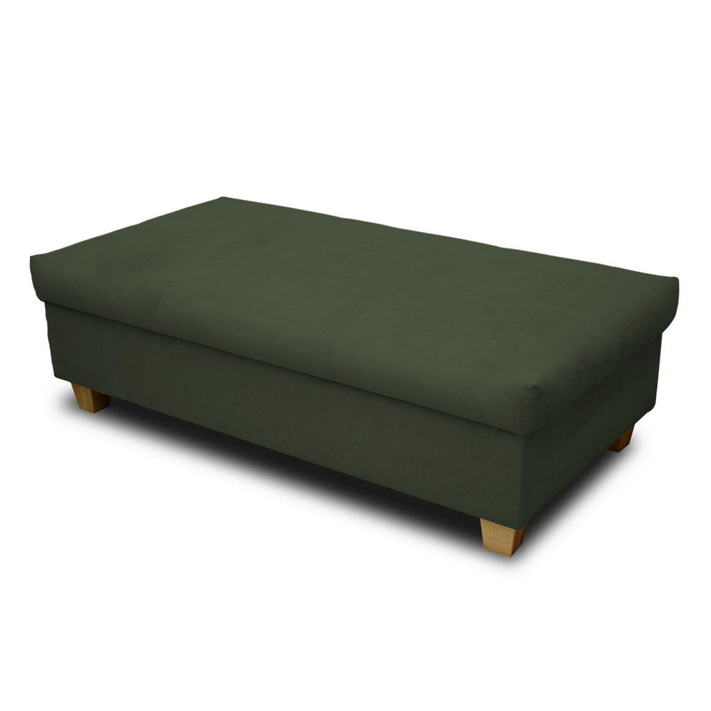 Thumbnail - Mid.you Hocker, Grün, Textil, Eiche, Uni, rechteckig, 140x42x80 cm, Made in Europe, FSC Mix, Wohnzimmer, Hocker, Sitzhoc...