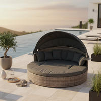 GARTENMUSCHEL 180/145/183 cm  - Naturfarben/Grau, MODERN, Kunststoff/Metall (180/145/183cm) - Gardenson