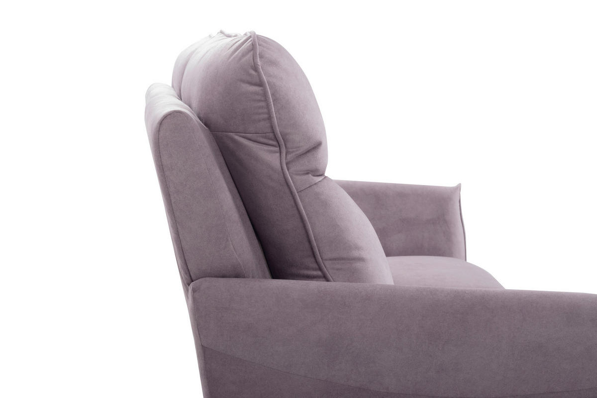 3-SITZER-SOFA Mikrofaser Rosa  - Buchefarben/Rosa, Design, Holz/Textil (202cm) - Livetastic
