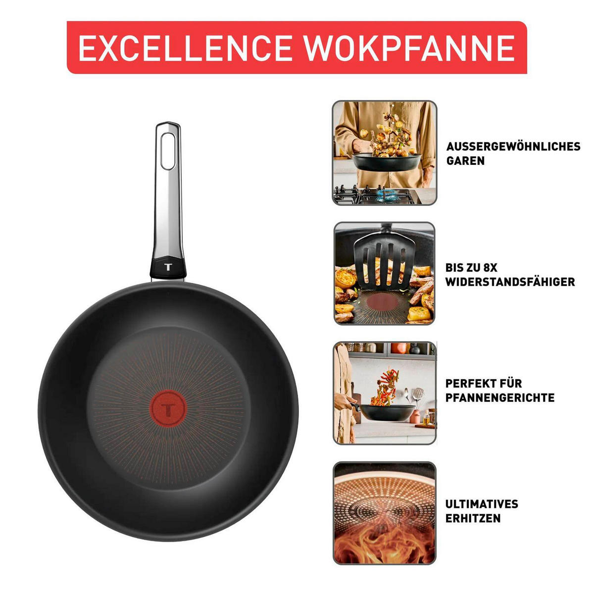 WOKPFANNE Excellence G7  - Schwarz, Basics, Metall (28cm) - Tefal