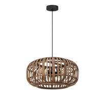 HÄNGELEUCHTE Vinkovci 40/120 cm  - Schwarz/Naturfarben, Design, Naturmaterialien/Metall (40/120cm) - Marama