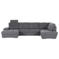 SEDACIA SÚPRAVA, textil, tmavosivá - chrómová/tmavosivá, Konventionell, textil/plast (180/338/217cm) - Hom`in