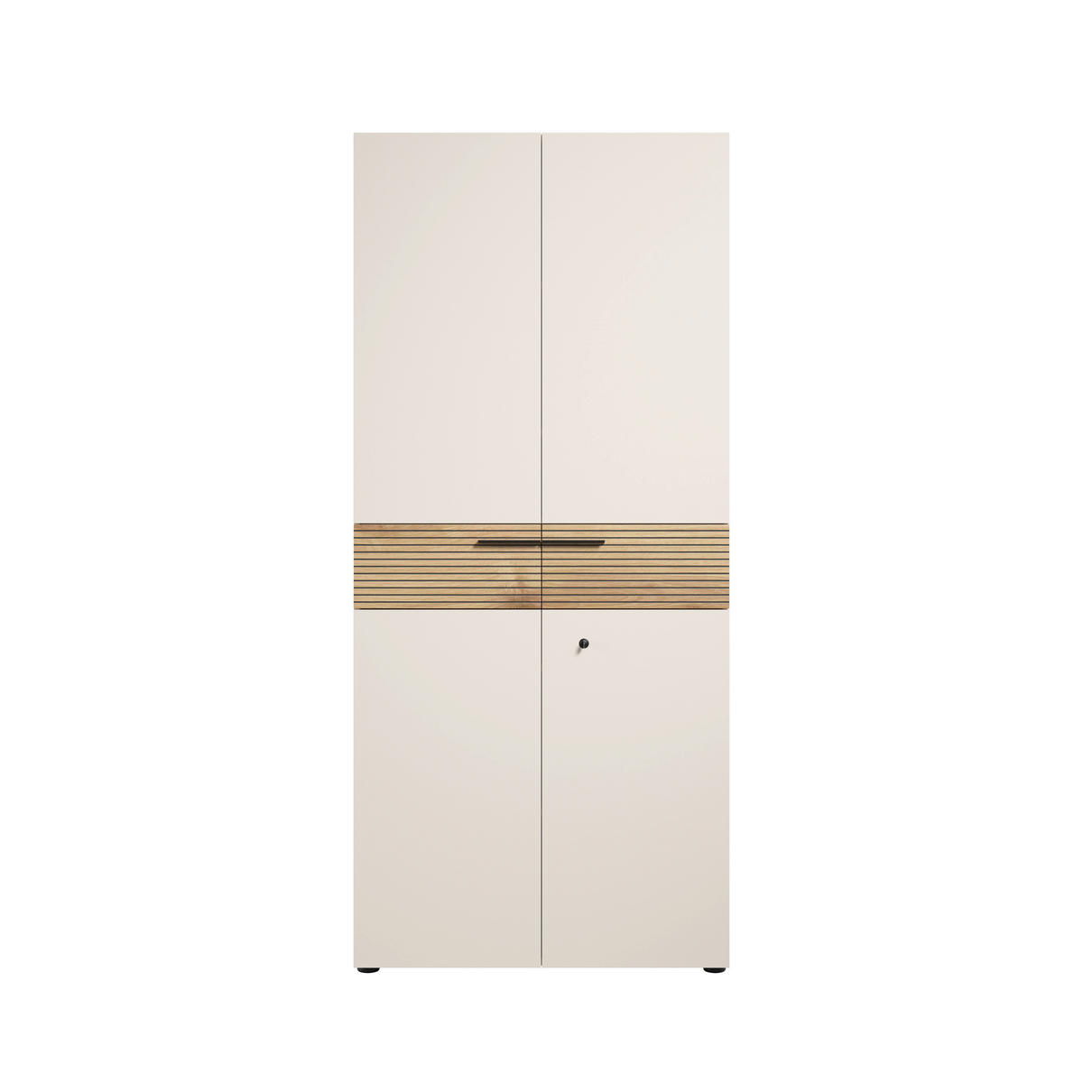 AKTENSCHRANK Schwarz, Eichefarben, Kaschmir  - Kaschmir/Eichefarben, MODERN, Holzwerkstoff (89,8/201/43cm) - Novel