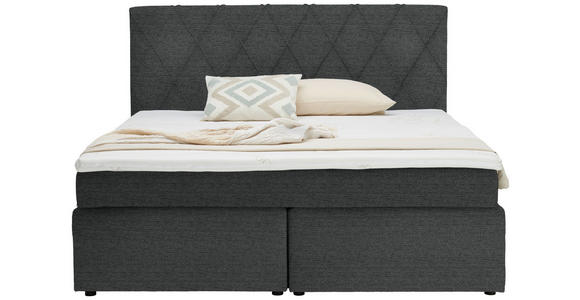 BOXSPRINGBETT 160/200 cm in Anthrazit - Anthrazit/Schwarz, Design, Holzwerkstoff/Kunststoff (160/200cm) - Xora