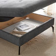 ECKSOFA inkl. Funktion Graphitfarben Velours, Cord  - Schwarz/Graphitfarben, MODERN, Textil/Metall (180/302cm) - Venda