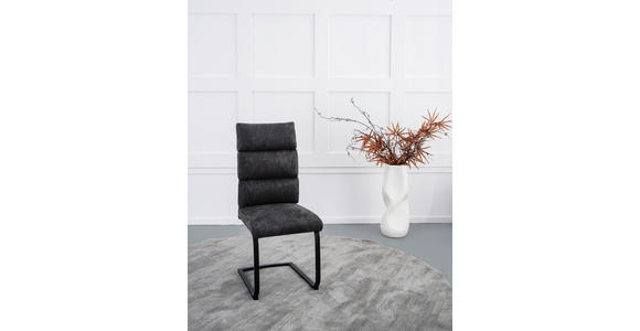 SCHWINGSTUHL  Stoffauswahl Webstoff  - Anthrazit/Schwarz, Design, Textil/Metall (47/106/63cm) - Novel